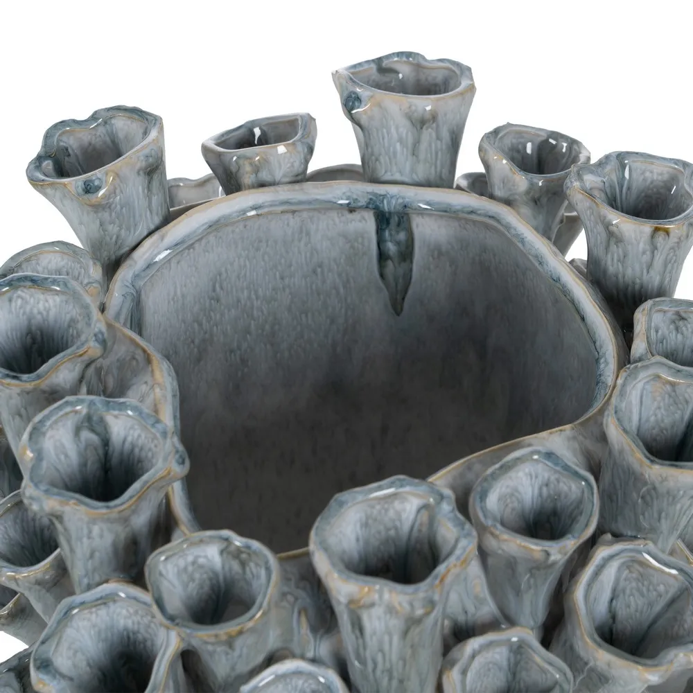 Vaza Design Organic, Ceramica Albastru Deschis Inalta - creativdeco.ro [7]
