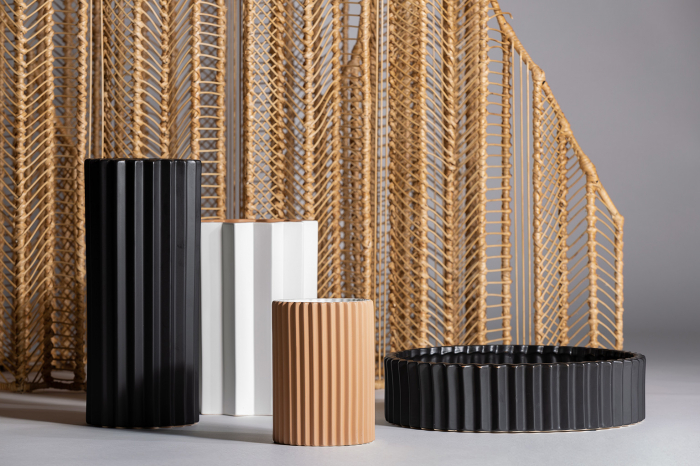 Vaza Art Deco ceramica alba|Vaze decorative plisate [6]