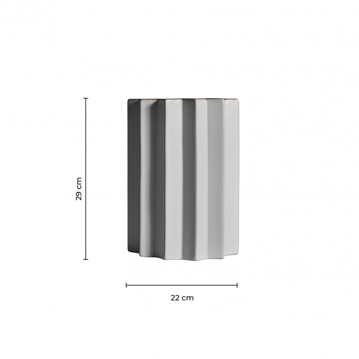 Vaza Art Deco ceramica alba|Vaze decorative plisate [3]