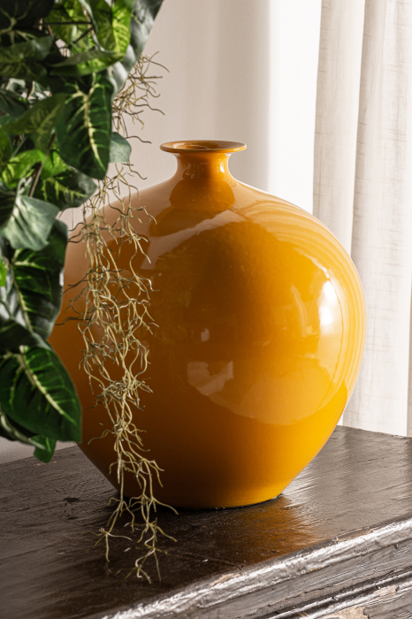 Vaza coloniala ceramica nuanta mustar|Vaze decorative elegante [4]