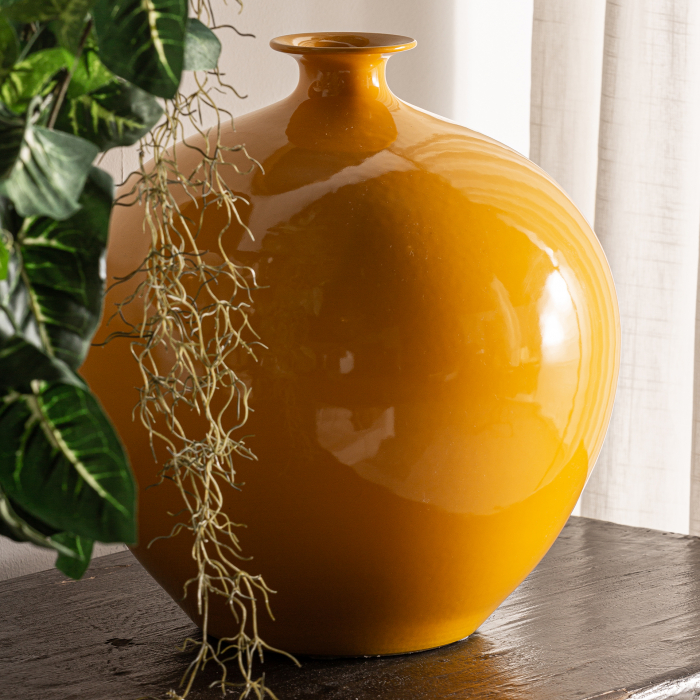 Vaza coloniala ceramica nuanta mustar|Vaze decorative elegante [3]