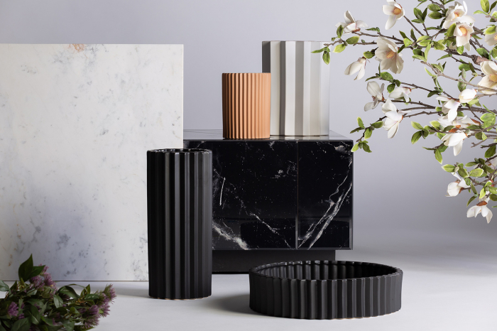Vaza plisata Art Deco ceramica neagra|Vaze decorative elegante [7]
