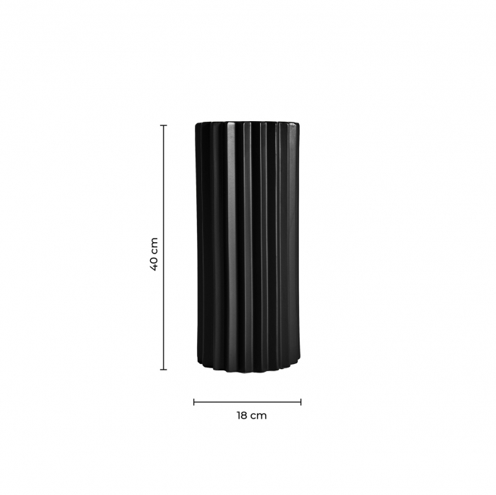 Vaza plisata Art Deco ceramica neagra|Vaze decorative elegante [4]