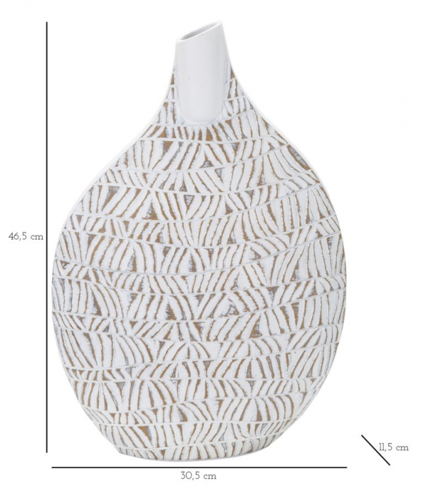 Vaza Alba Boho Chic Cu Motive Naturale CreativDeco [7]