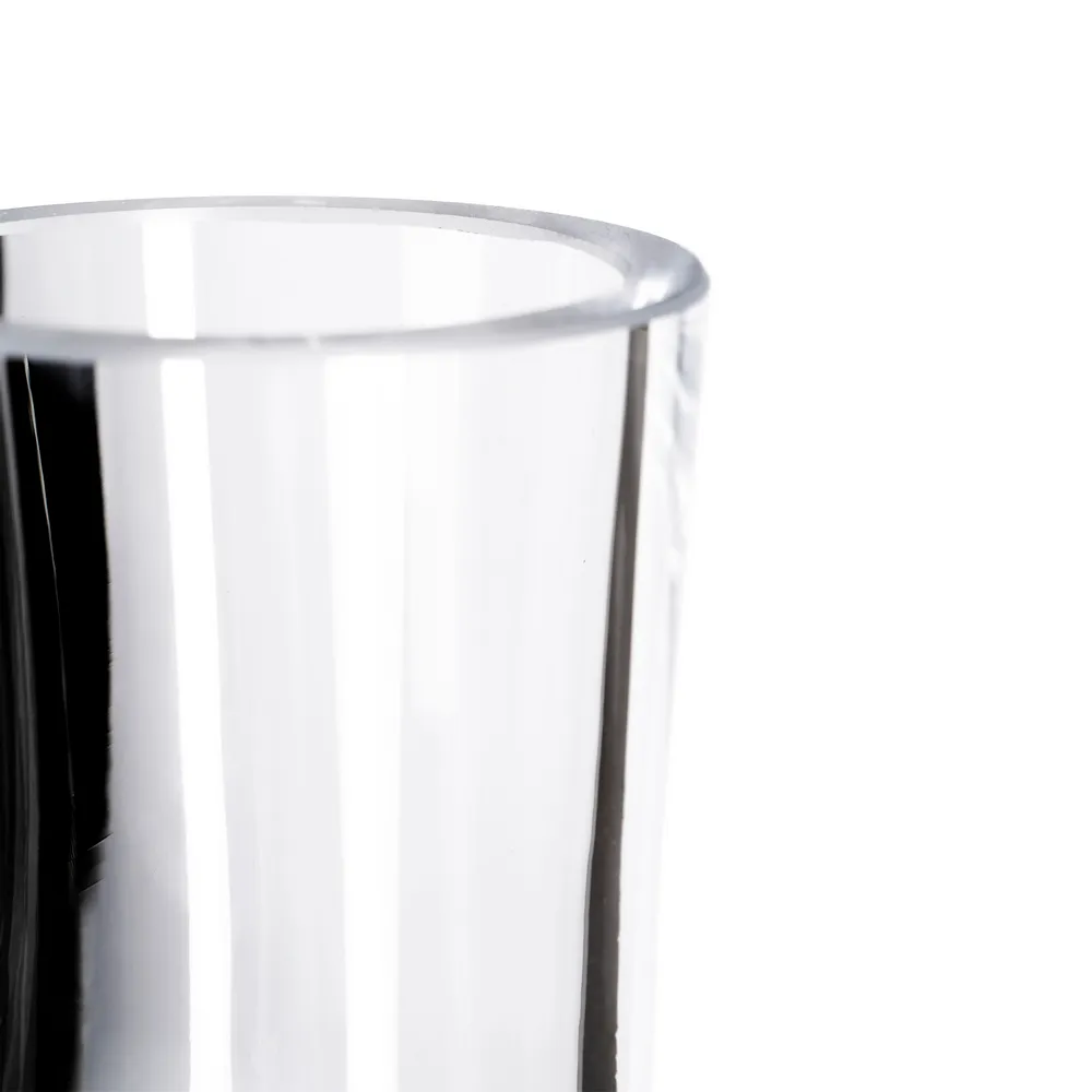 Vază din sticlă transparentă cu corp rotunjit și gât îngust [6]