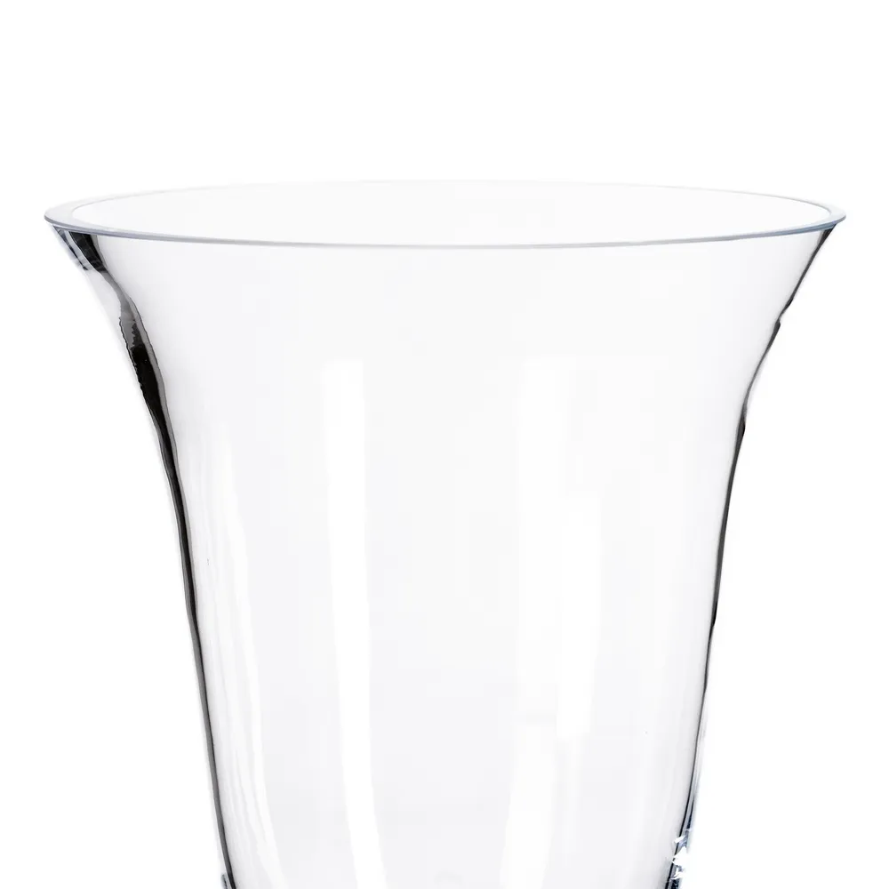 Vază din sticlă transparentă cu formă de cupă și picior decorativ [4]