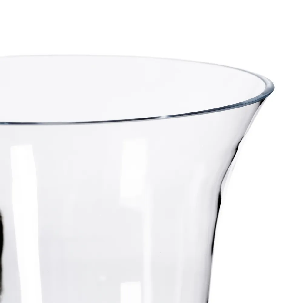 Vază din sticlă transparentă cu formă de cupă și picior decorativ [5]