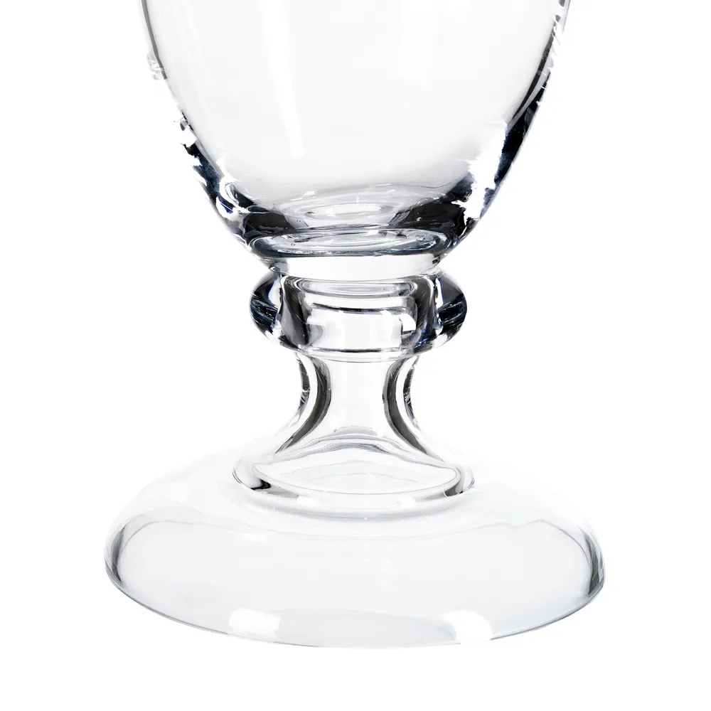 Vază din sticlă transparentă cu formă de cupă și picior decorativ [3]