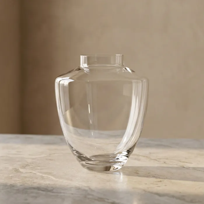Vază din sticlă transparentă cu formă geometrică [2]