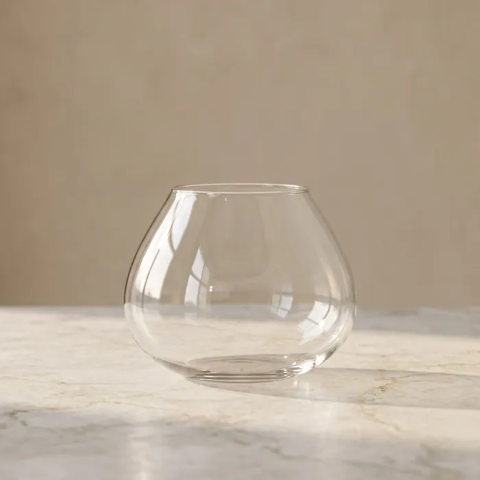 Vază din sticlă transparentă cu formă rotundă organică [3]
