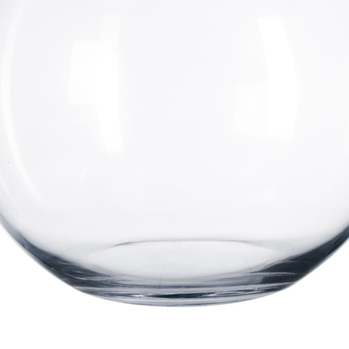 Vază din sticlă transparentă cu formă rotundă și deschidere îngustă [4]