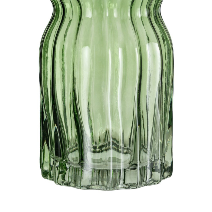 Vaza din sticla verde tip clepsidra, ampla [4]