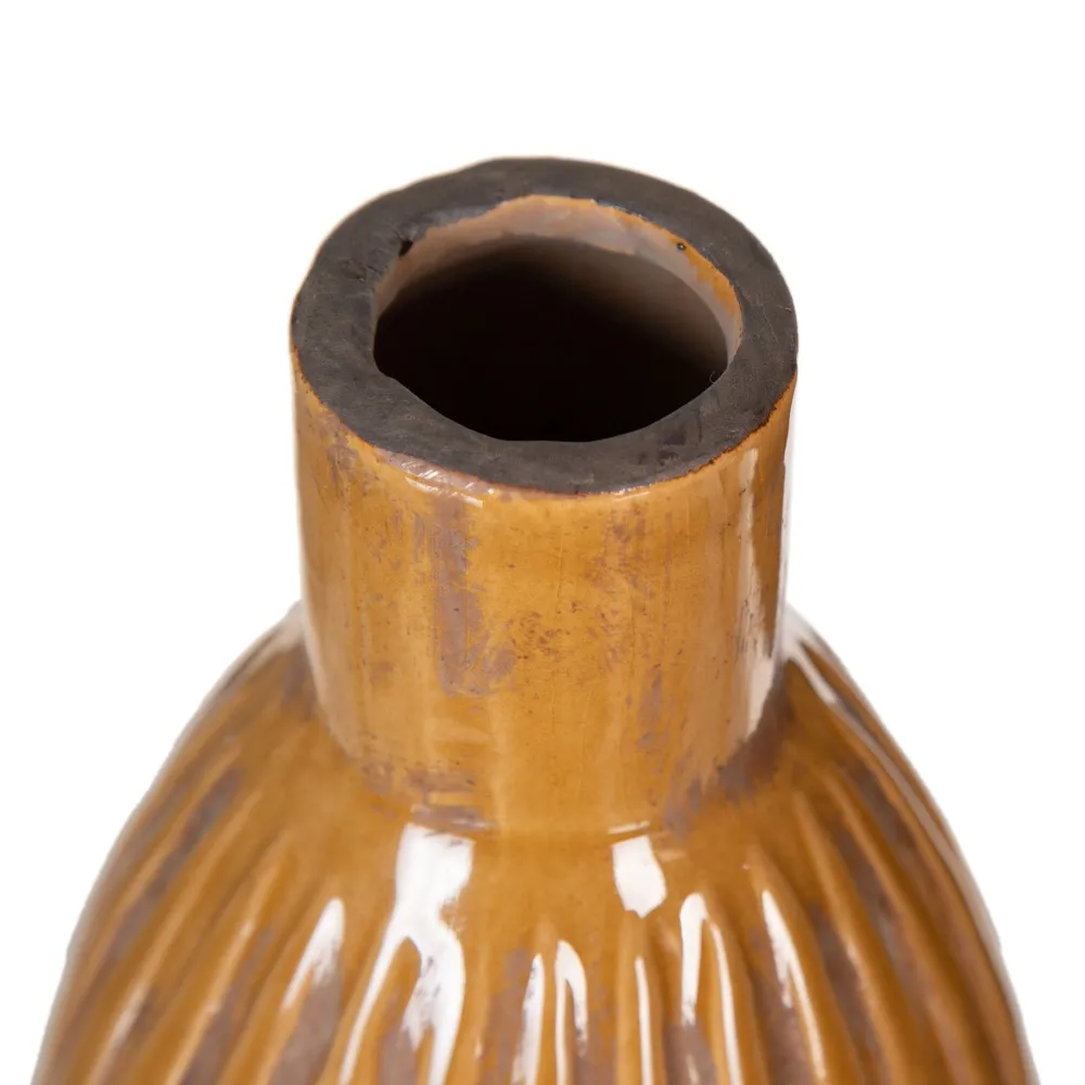 Vaza Etnic Ceramica Mustar, 14cm - CreativDeco.ro [3]
