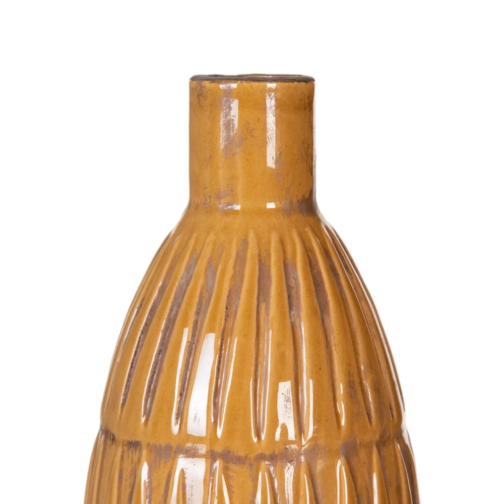 Vaza Etnic Ceramica Mustar, 14cm - CreativDeco.ro [5]