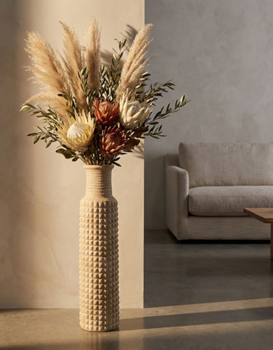 Vază exterior bej din rășină cu textură nisipoasă Sand Outdoor [2]