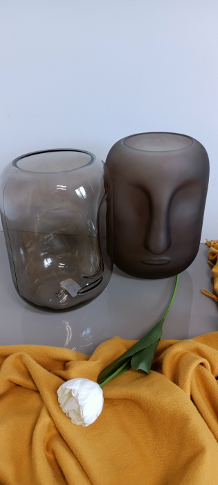 Set 2 Vaze Face, sticla maro - CreativDeco.ro [6]