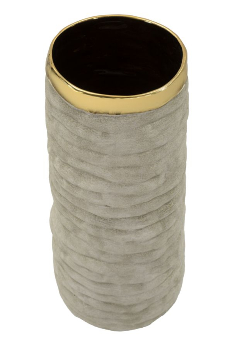 Vază gri și auriu din ceramică cu interior lucios, Ø 14x31.5 cm [2]