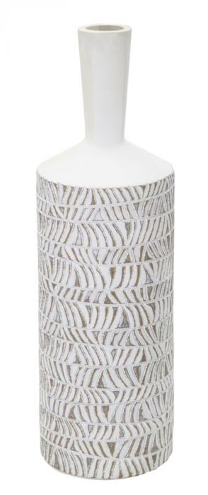 Vaza Boho Chic Alba Cu Linii Fluide CreativDeco [1]