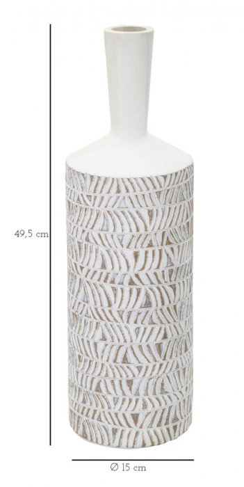 Vaza Boho Chic Alba Cu Linii Fluide CreativDeco [6]