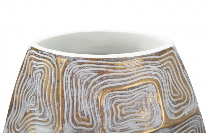 Vaza inalta Eclipse, rasina, auriu alb [6]