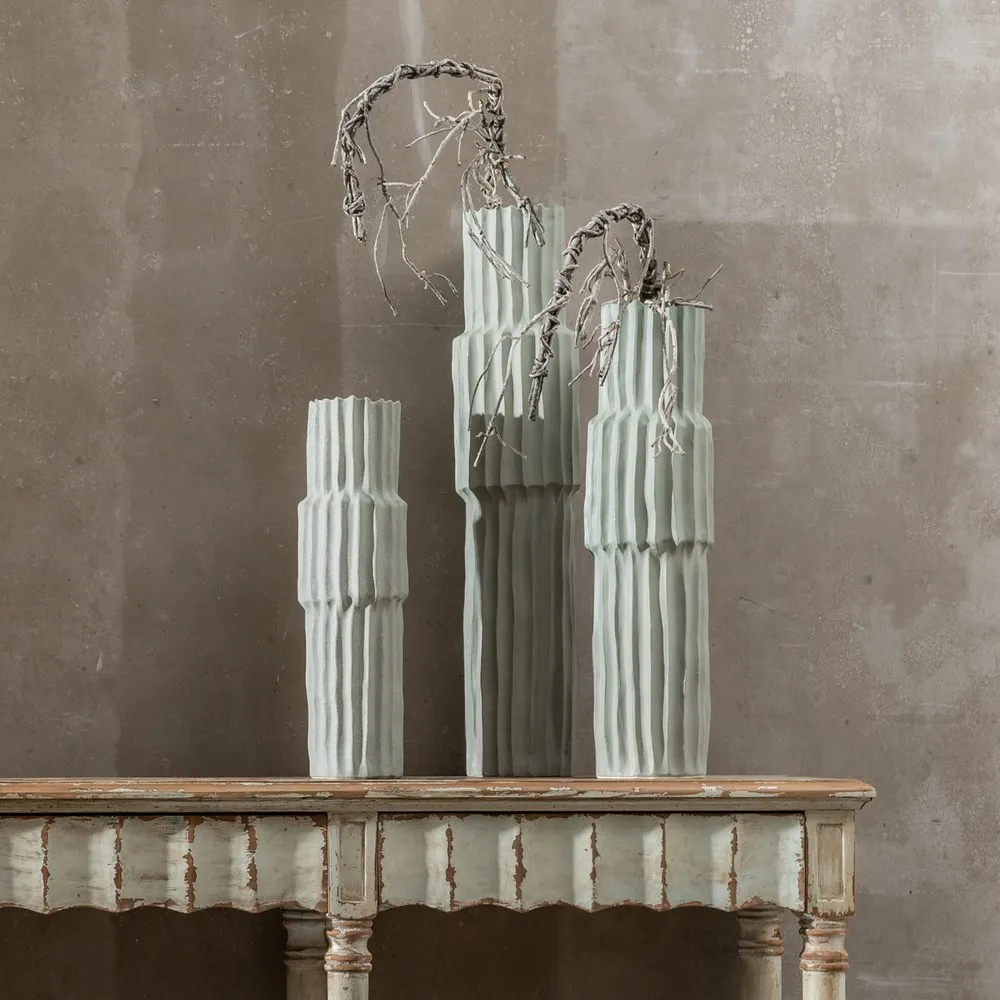 Vaza Inalta Teal, Ceramica Verde - CreativDeco.ro [3]