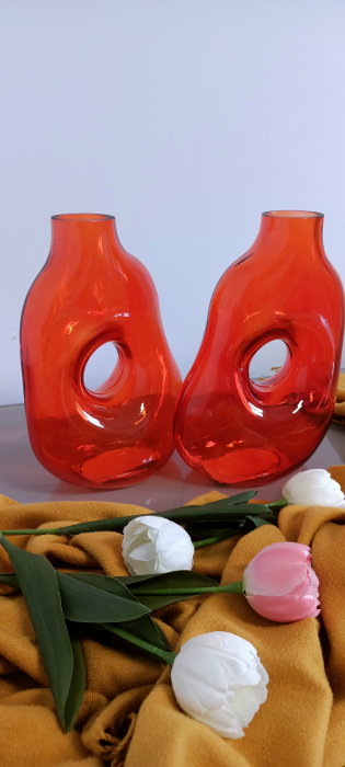 Vaza Leo, sticla, portocaliu - CreativDeco.ro [7]