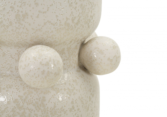Vaza decorativa ceramica crem cu inel si sfere - CreativDeco [5]