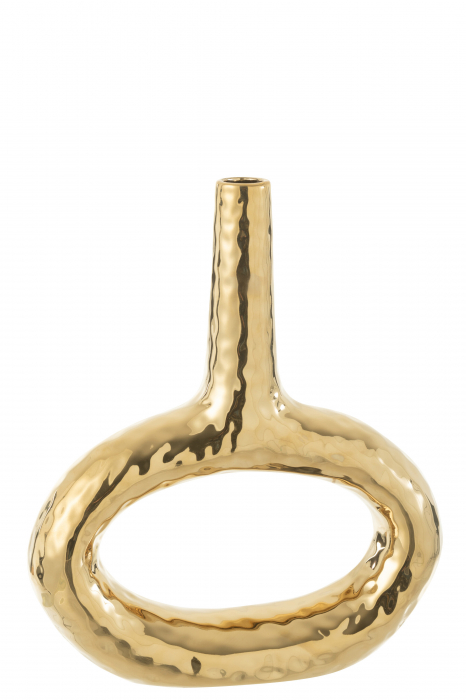 Vaza Oval Hole, portelan auriu - CreativDeco.ro [1]