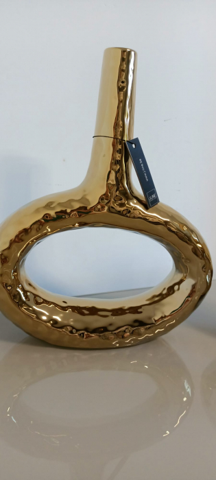 Vaza Oval Hole, portelan auriu - CreativDeco.ro [3]