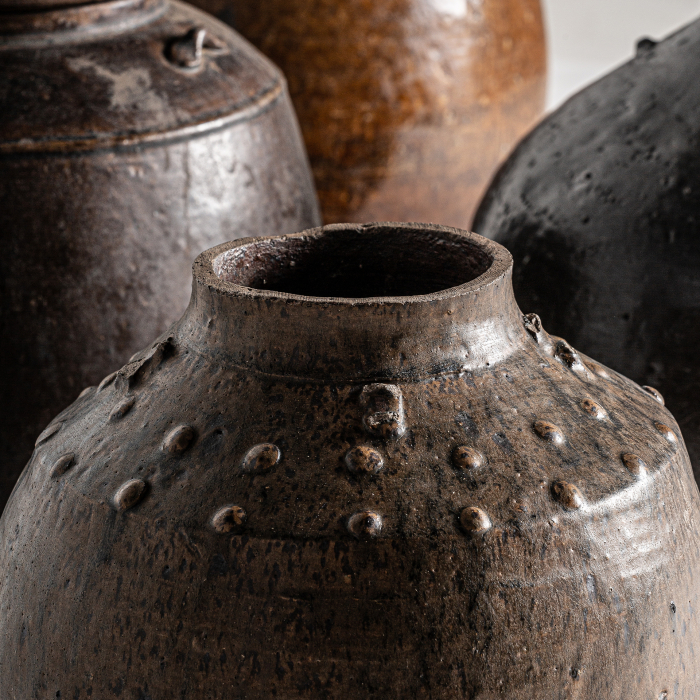 Vaza unicat coloniala ceramica maro rotunda|Vaze decorative elegante [3]