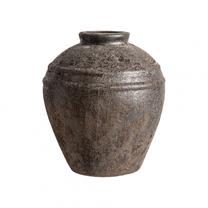 Vaza unicat vintage Jellae ceramica maro|Vaze decorative geometrice [1]