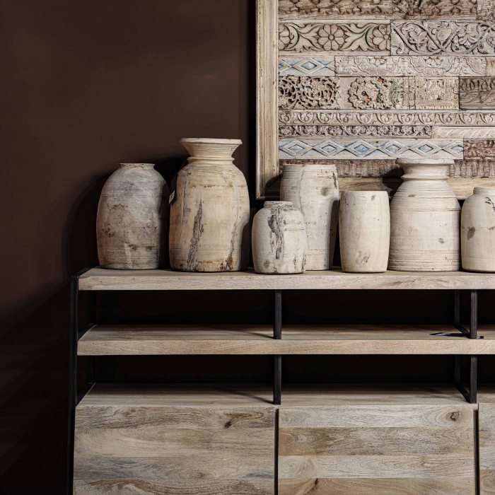 Vaza etnica lemn suar rotunda|Vaze decorative [5]