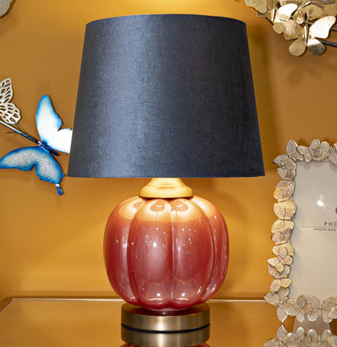 Veioza catifea gri | Lampa de masa CreativDeco [2]