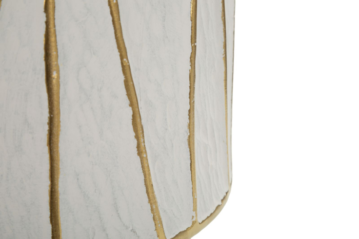 Veioză albă model liniar auriu bază ceramică [5]