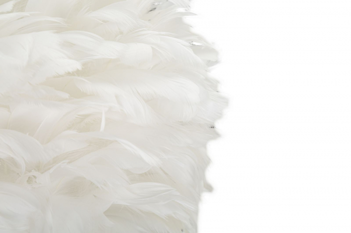 Veioza Abajur Alb cu Pene CreativDeco - Lampa de Masa Eleganta [5]