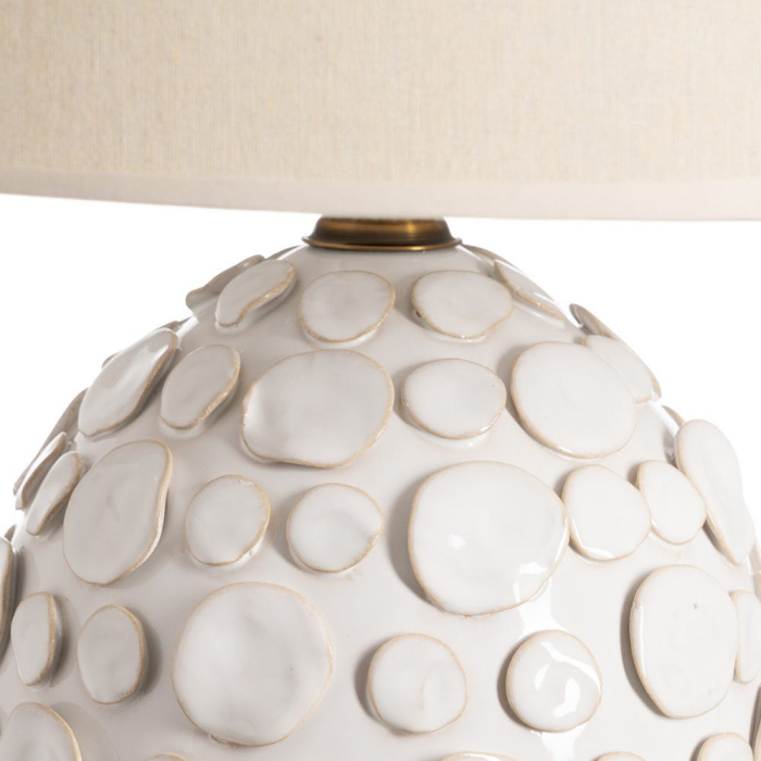 Veioză albă din ceramică cu textură reliefată [4]