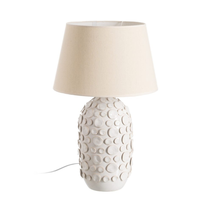 Veioză albă din ceramică cu textură reliefată [1]