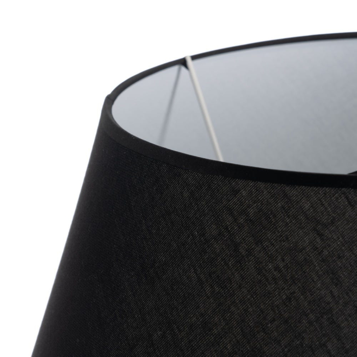 Veioză albă-neagră din ceramică cu textură în relief și abajur conic [2]