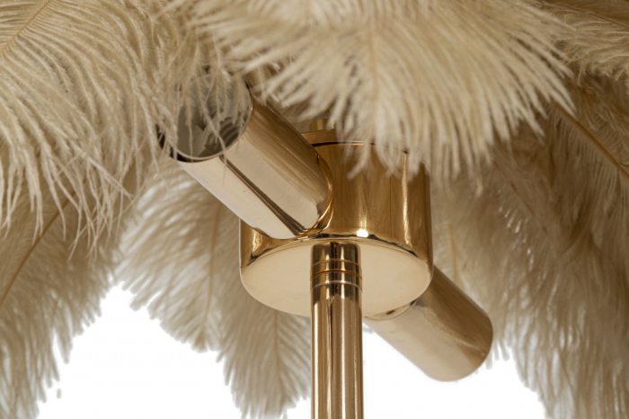 Lampa de masa cu pene maro design glamour | CreativDeco [4]