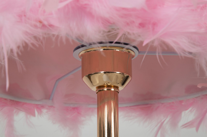 Veioza aurie pene roz | Lampa de masa romantica CreativDeco [3]