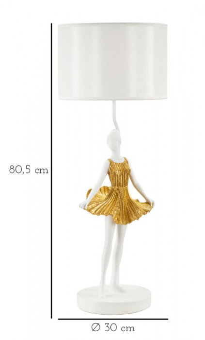 Veioza Balerina, Rasina, Alb Auriu - creativdeco.ro [7]