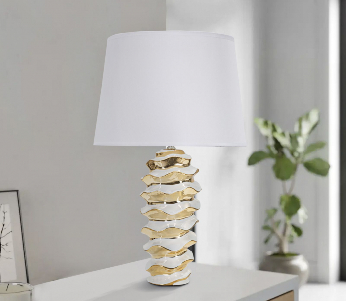 Veioza ceramica alb-auriu Glam Space CreativDeco [2]