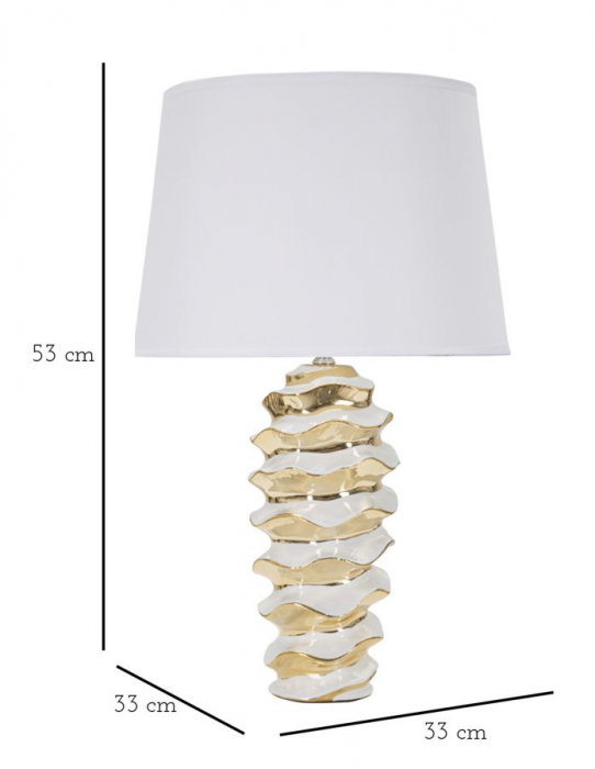 Veioza ceramica alb-auriu Glam Space CreativDeco [6]