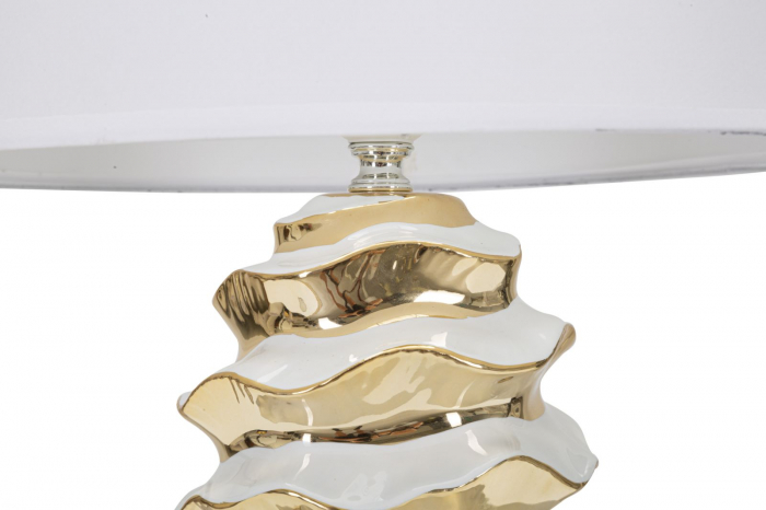 Veioza ceramica alb-auriu Glam Space CreativDeco [3]