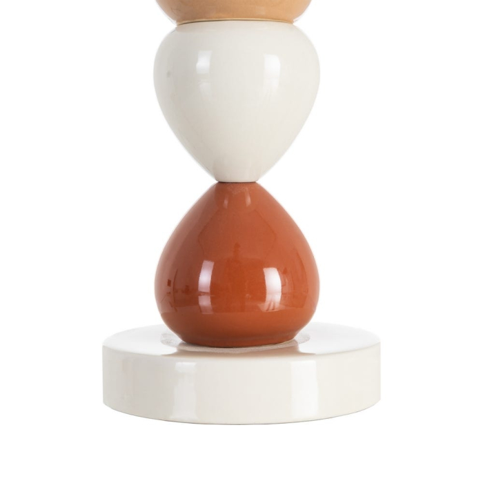 Veioză colorată cu bază ceramică și abajur textil – fotografie produs principal [5]