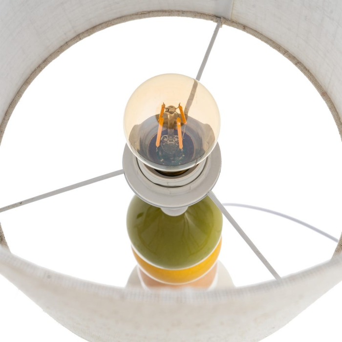 Veioză colorată cu bază ceramică și abajur textil – fotografie produs principal [6]