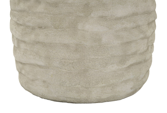 Veioză cu bază ceramică texturată abajur textil bej [4]