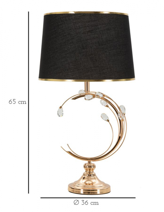 Lampa de Masa cu Cristale CreativDeco - Veioza de Lux Sofisticata [6]