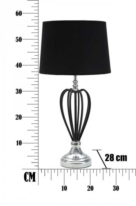 Veioza Darcky, metal/textil, negru/argintiu, CreativDeco.ro [7]