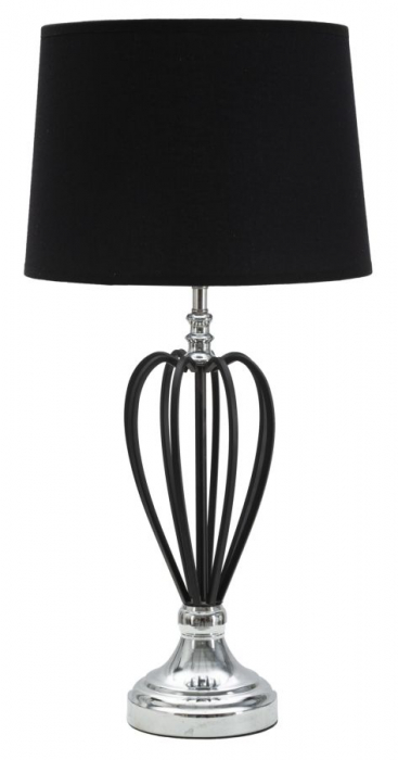 Veioza Darcky, metal/textil, negru/argintiu, CreativDeco.ro [1]